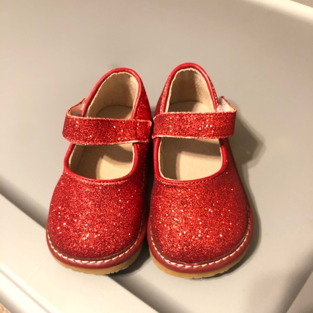 Toddler res glitter shoes